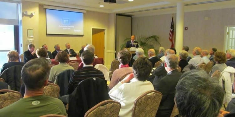 Attendees of the 2014 Financial Fair hosted by the Colonie Senior Service Center listen to a panel discussion regarding retirement planning. Photo provided by Colonie Senior Service Centers