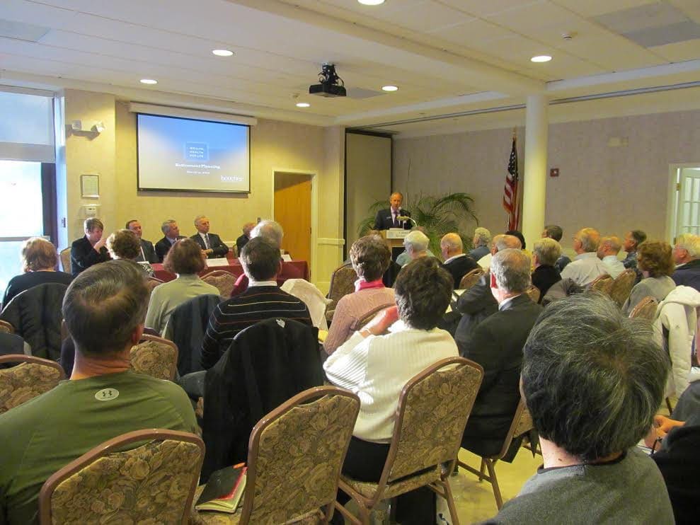 Attendees of the 2014 Financial Fair hosted by the Colonie Senior Service Center listen to a panel discussion regarding retirement planning. Photo provided by Colonie Senior Service Centers