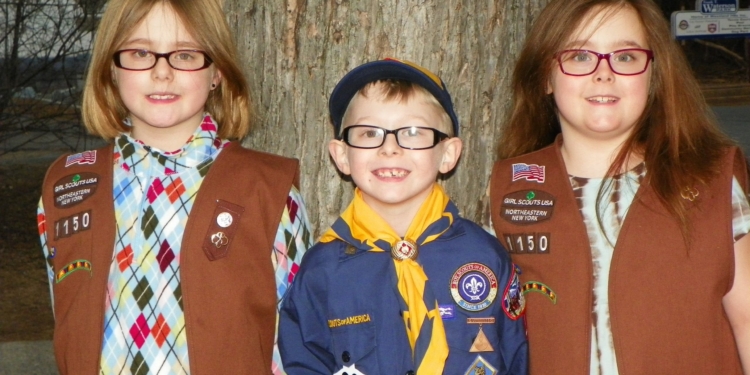 The Steuer triplets have embraced scouting, with the whole family making new friends and learning new skills in the process.