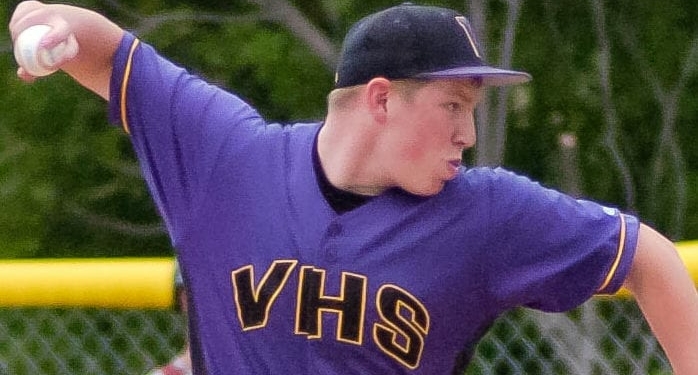 Voorheesville’s Pat Foley pitches during a Section 2 Class B quarterfinal game against Stillwater Thursday, May 19. Rob Jonas/Spotlight