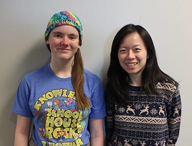 Tech Valley High School senior Hanna Neuman, left, with Chinese teacher Sophia Hsia. Photo submitted