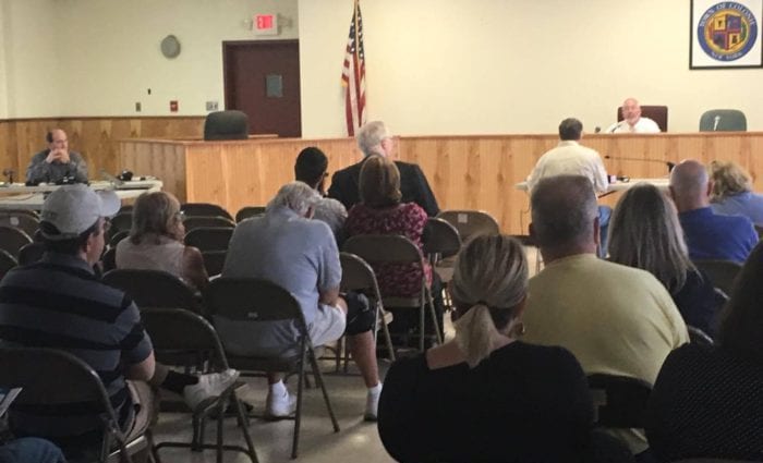 Area residents gathered at Colonie Town Hall last Thursday evening to discuss the new area code. Kassie Parisi/Spotlight News