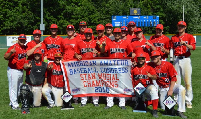 The Albany Athletics won their second AABC Stan Musial World Series title in four years Sunday, Aug. 7, in Waterbury, Conn. Submitted photo
