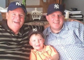 Three generations: Daniel Baggott, left, with grandson Connor and son Scott. Submitted photo