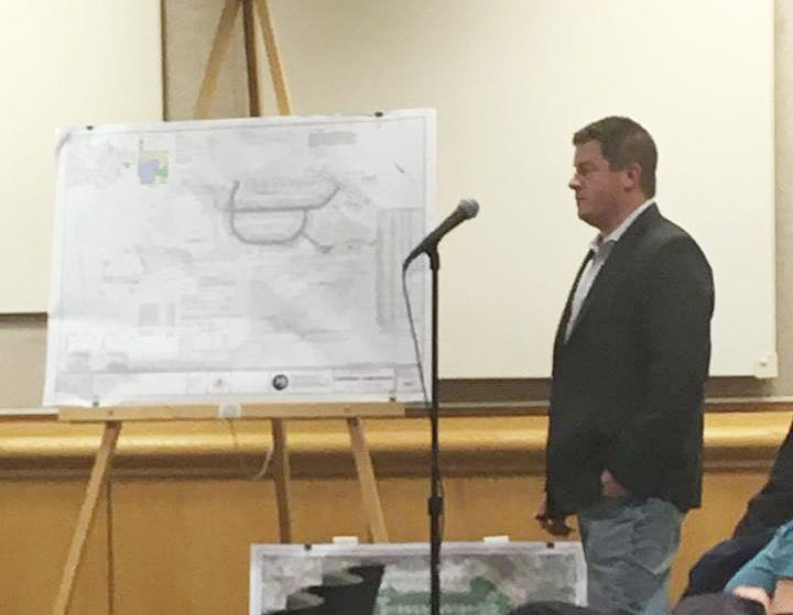 Developer James Easton presents concept plans for Lupe Way development at the Oct. 4 meeting of the Colonie Planning Board. Photo by Kassie Parisi, Spotlight News