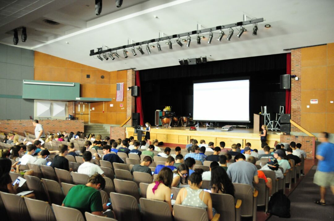 Over the years, the Bethlehem Central High School has received upgrades, but its auditorium is original to the structure. Voters will decide upon a $32M bond project, that will include upgrades to the auditorium, in November.

Photo by Michael Hallisey/Spotlight