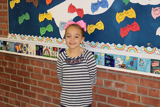Abby Taylor, whose mother was diagnosed with Multiple Sclerosis, donated money she had raised to the National Multiple Sclerosis Society.
(Photo courtesy of North Colonie School District)