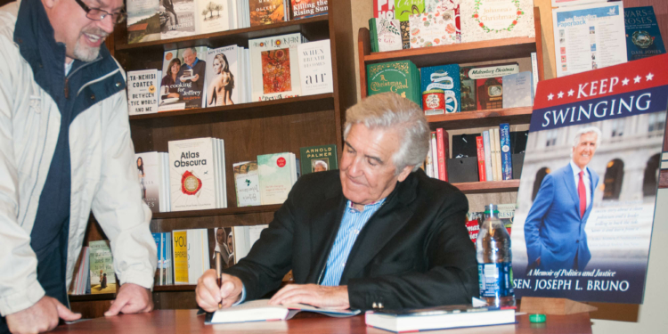 Retired state Senator Joe Bruno at a book signing at the Book House in Stuyvesant Plaza. (Photo by Jim Franco/TheSpot518)