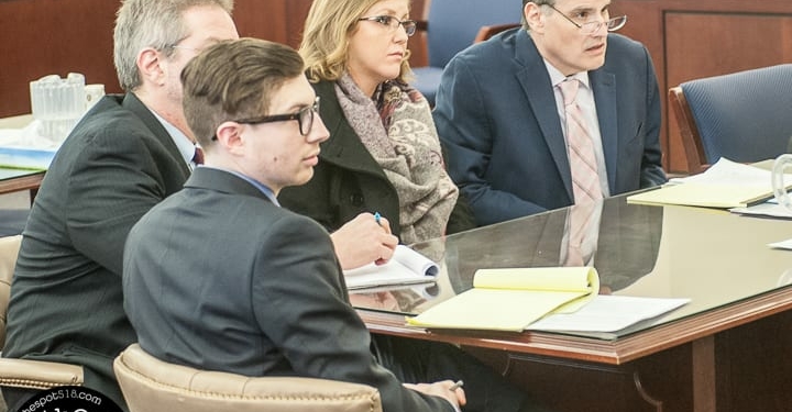 Mariana Viviani and her attorneys in court. (Photo by Jim Franco/Spotlight News)
