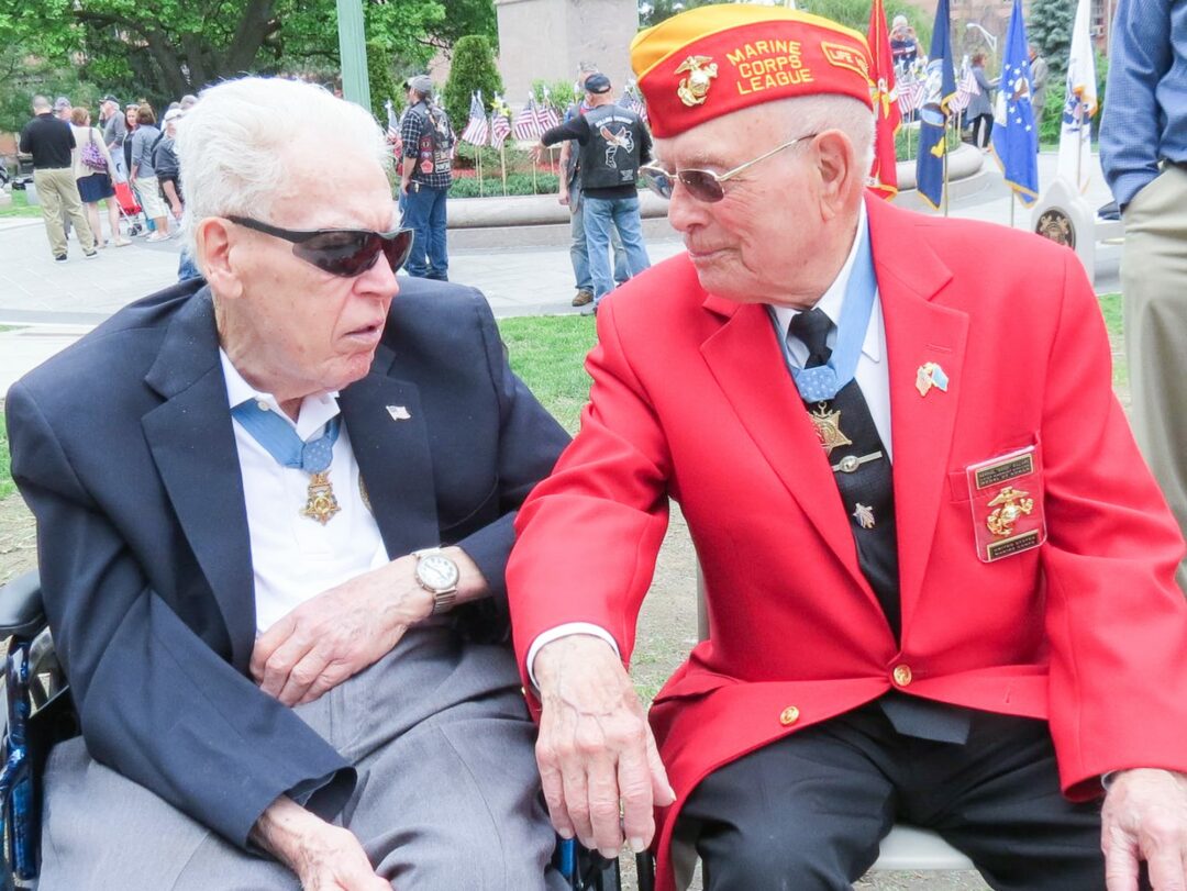 Francis S. Currey of Selkirk and Hershel "Woody" Williams of Louisville, Kentucky both Congressional Medal of Honor recipients.