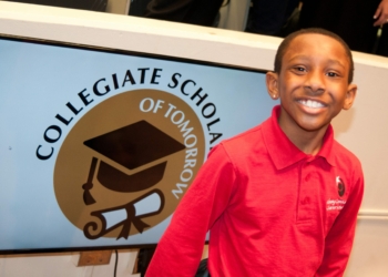 Albany Community Charter School second-grader, Samir Bunch already has plans for college.
(Michael Hallisey /
TheSpot518)
