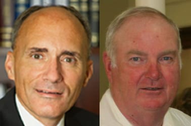Dan Coffey, left, and Giles Wagoner will not be able to appear on the Democratic ballot line in November, even though they have the overwhelming support of the Democratic Commitee