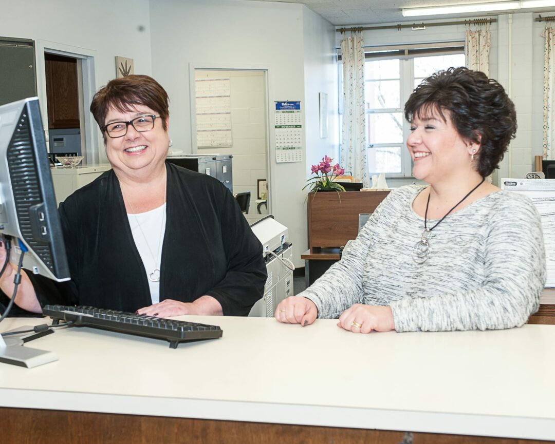 Elizabeth DelTorto and Holly Marios at the Town Clerk’s office at the Colonie Town Hall. Jim Franco/Spotlight News