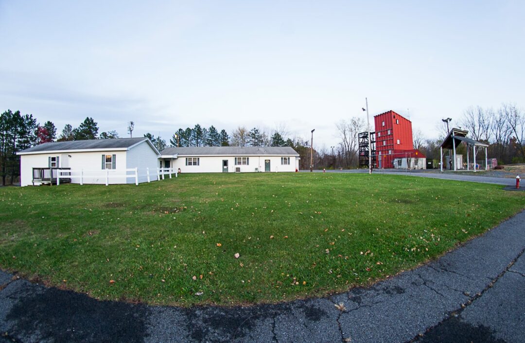 The classroom building and the fire tower at the Municipal Training Center in Colonie (Photo by Jim Franco/Spotlight News)