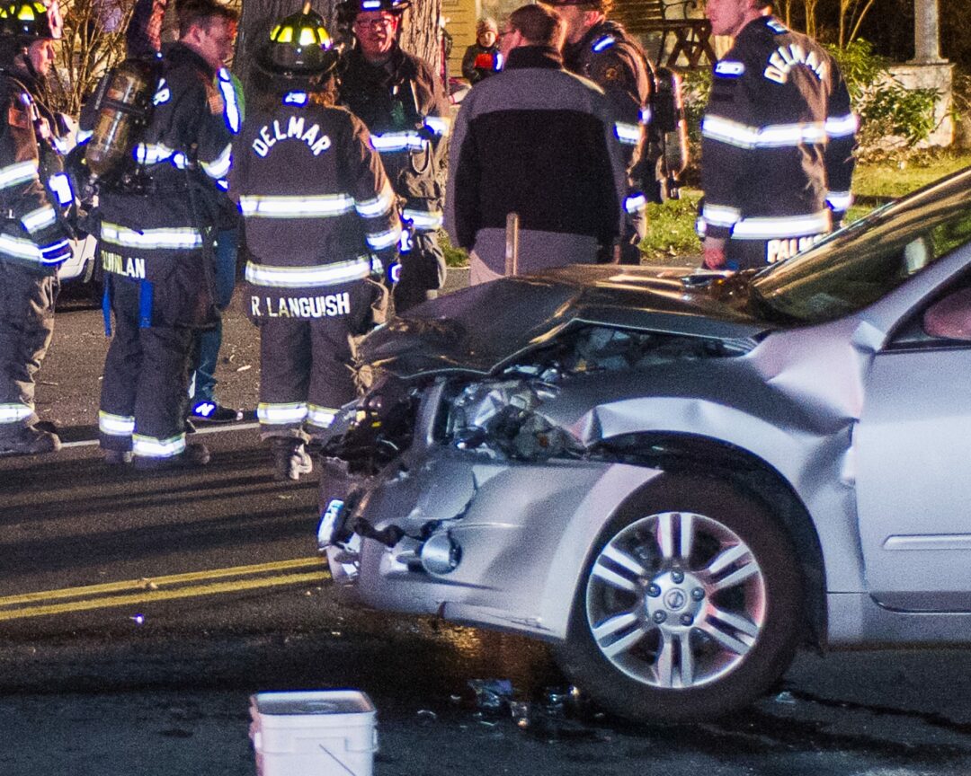 One of the vehicles in a Nov. 30 accident on Kenwood Avenue. (Photo by Jim Franco)