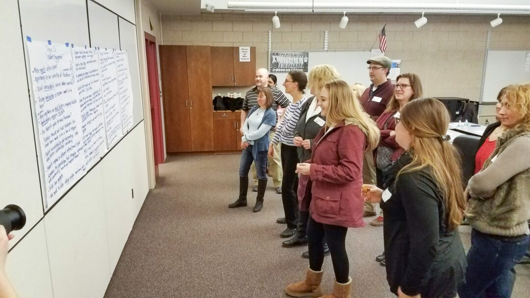 RCS district residents look over ideas in a “future forum” on Tuesday, Feb. 13.
Picture provided by Ravena-Coeymans-Selkirk School District