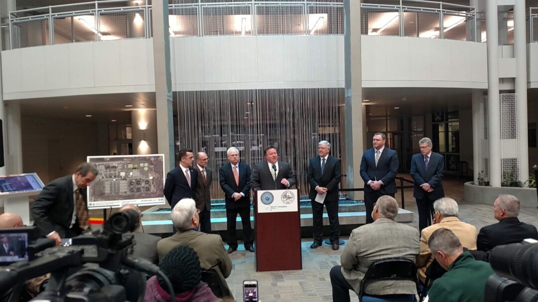 Albany County Executive Dan McCoy announces inter-municipal agreement with Saratoga in the Albany Times Union Center Atrium.     Photo: Albany County