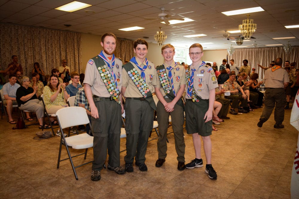 From left: Troop 58’s newest Eagle Scouts: DeCandia, Kantrowitz, Leslie and Hansen.
Photo provided by Mark Emerson