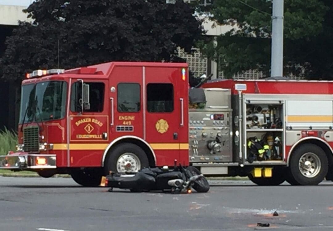 The scene of a fatal motorcycle accident in Colonie (Photo by Tom Heffernan Sr./special to Spotlight News)