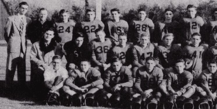 Richard Kibbey played high school football for Bethlehem Central. Here, he is pictured wearing No. 47 in the second row. The football team finished 6-1 in 1951. (Yearbook picture)