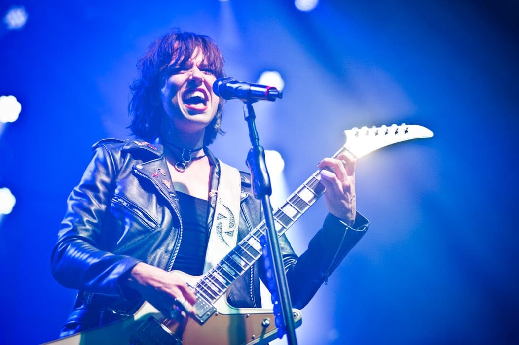 Lzzy Hale, of the heavy metal group Halestorm, as she was performing at the Albany Capital Center on Saturday, Aug. 3. Photo by Michael Hallisey / TheSpot518