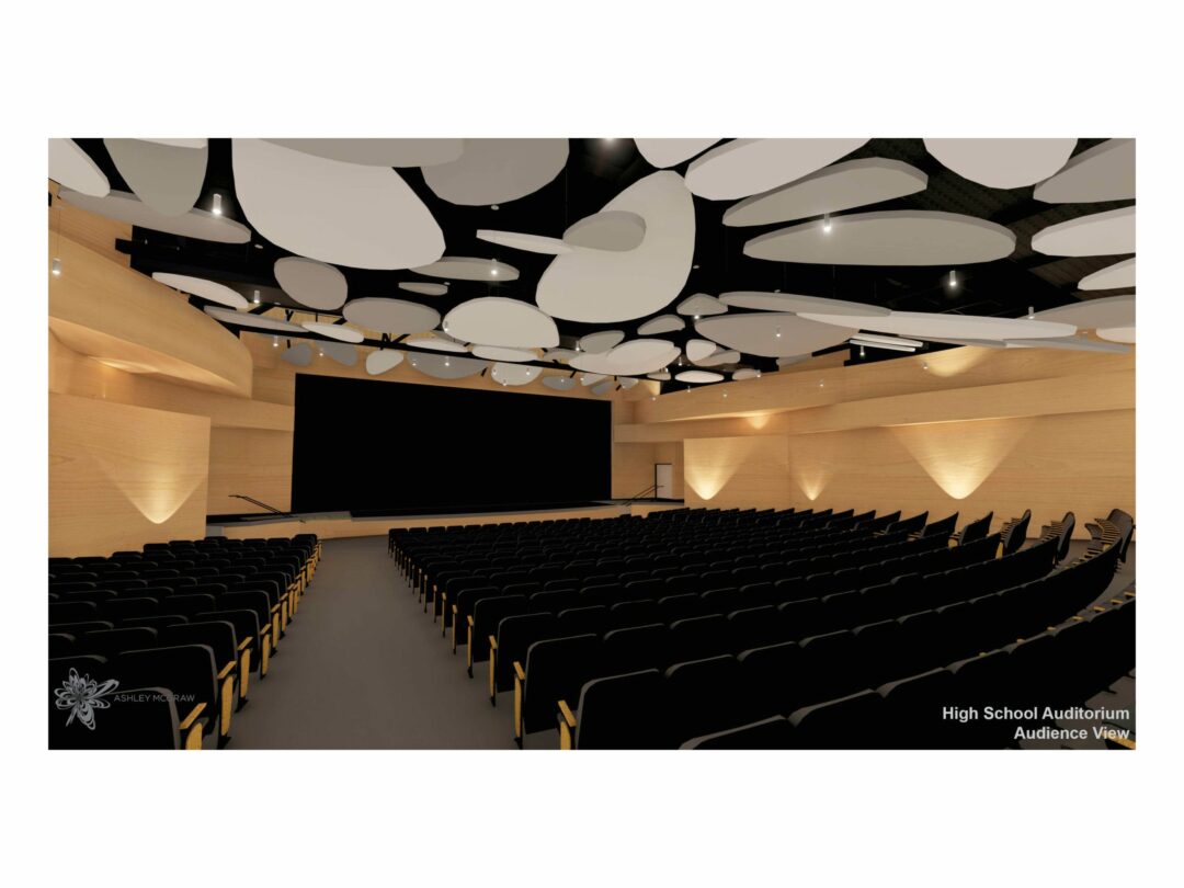 An artist’s rendering of the renovated auditorium at Bethlehem Central High School. 
Image provided