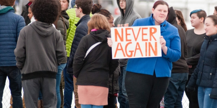 he nation’s youth stepped up and voiced out against rising concerns over gun violence in school. Here, one Bethlehem Central High School student was joined by more than 100 of her classmates as they joined a nationwide walk out on March 14. 

Michael Hallisey / 
Spotlight  News