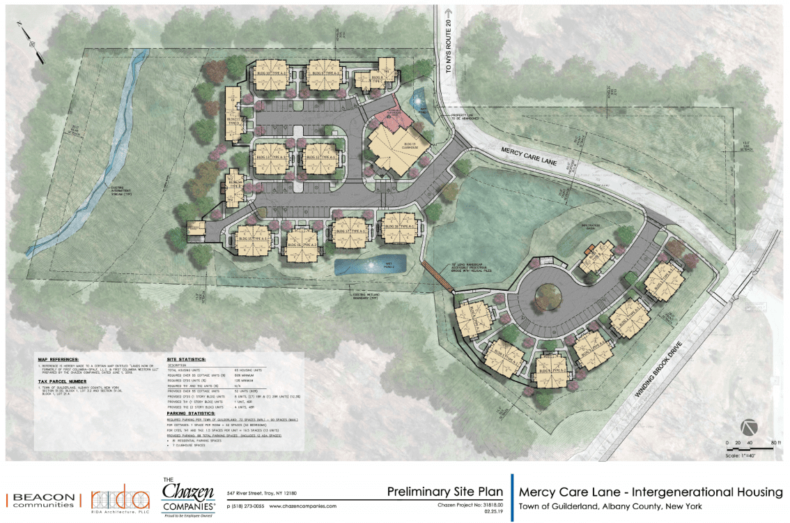 A rendering of how the development would appear along Mercy Care Lane.
Submitted photo