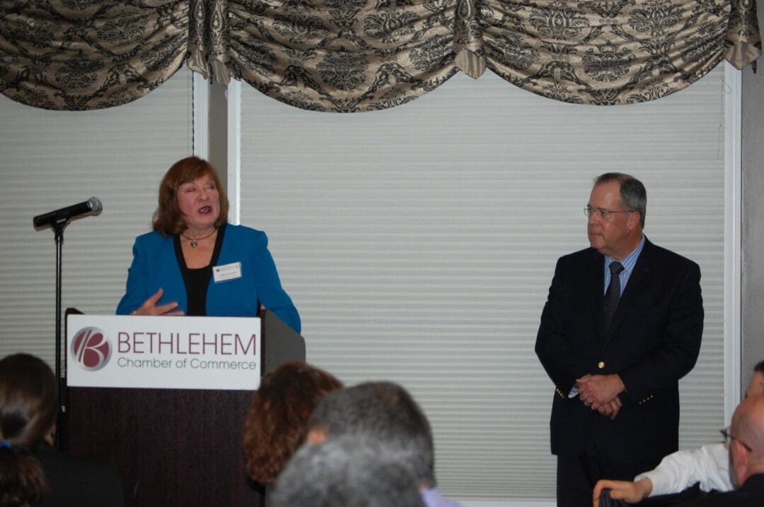 At last year's Annual Business and Community Awards, the Bethlehem Chamber of Commerce honored former Bethlehem Central School District's Board of Education member Lynne Lenhardt, left, with the Citizen of the Year. She was recognized for being a public education advocate and being involved in many local community organizations.
Provided photo