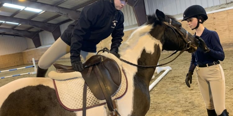 Members of the Upstate Equestrian Team practice with coach Elissa Therrien’s horses for the upcoming March 16-17 Interscholastic Equestrian Association Zone 2 Championships.
Diego Cagara / Spotlight News