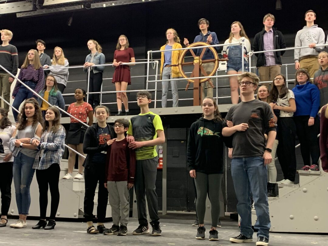 Members of Bethlehem Central High School’s Stage 700 stand on stage, but for four performances, it will act as the deck of the R.M.S. Titanic.

Diego Cagara / Spotlight News
