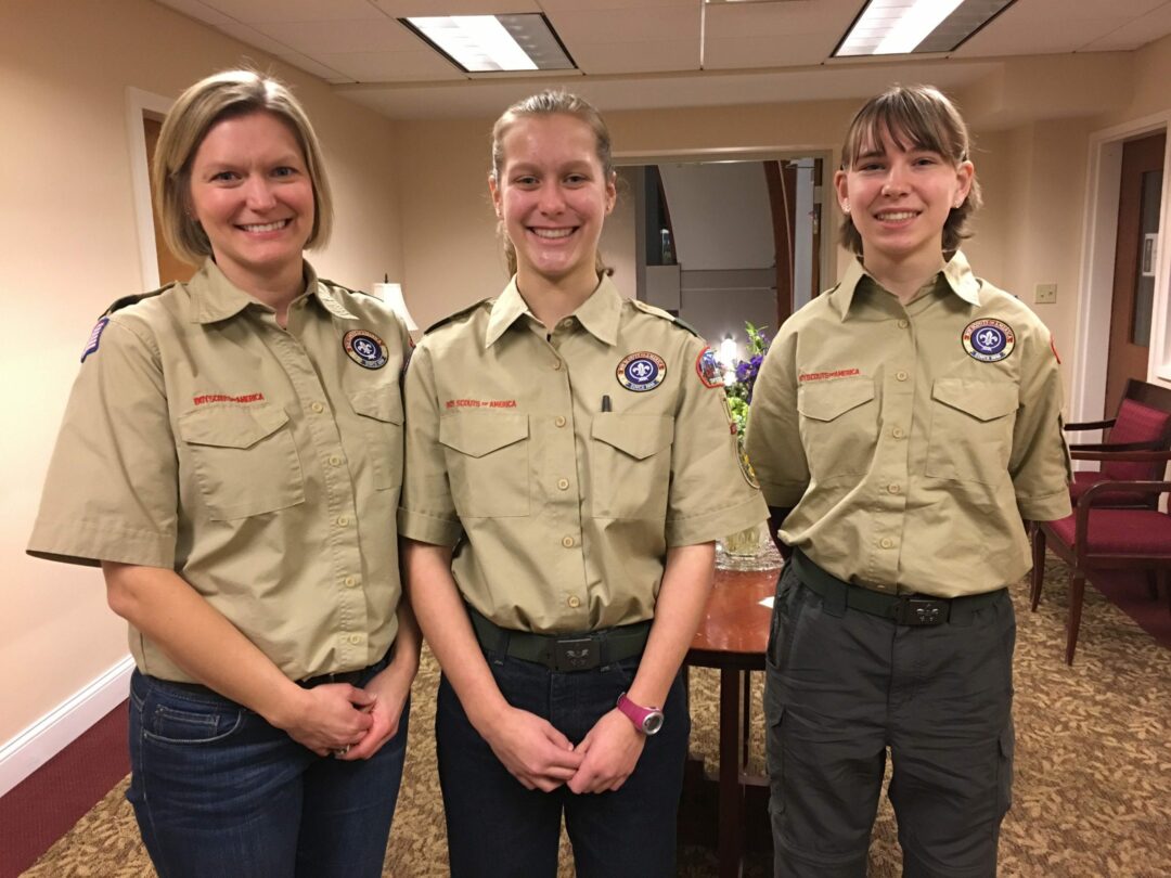 L-R: Delmar’s Troop 75 Scoutmaster Suzy Pris, her daughter, Lexi, and Beth Gannon.
Provided photo