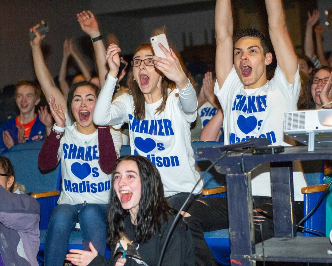 Madison VanDenburg fans celebrate at Shaker High School after American Idol announced she made the final four. (Jim Franco/Spotlight News)