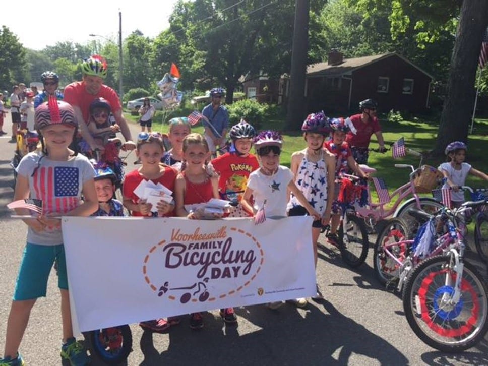 The Voorheesville Community and School Foundation has helped develop events and activities within its village for years, including the Annual Family Bicycling Day, above, held every June.
Janna Shillinglaw
