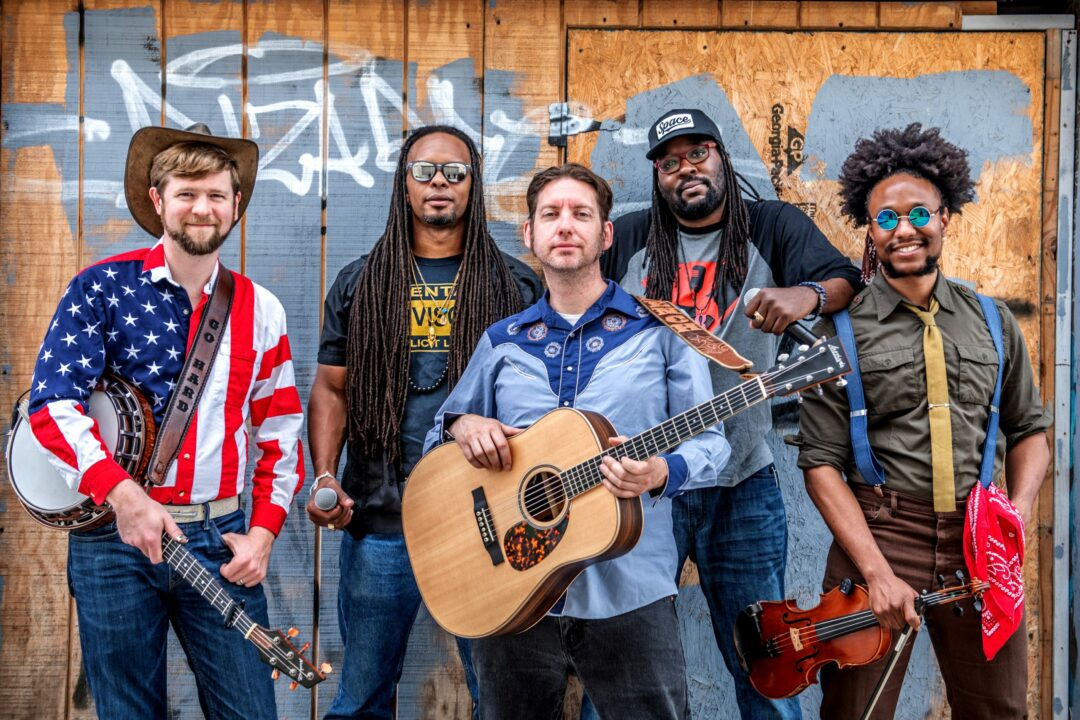 Gangstagrass spends time hanging in Fountain Square for a promo shoot before their show at the HiFi on Wednesday, May 15, 2019. Photo cred Melodie Yvonne