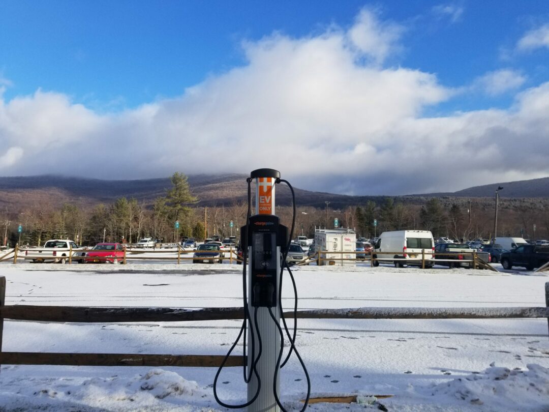 The five potential electric vehicle charging stations that the public can use once they are installed at three lots on Bethlehem town property will look like the one above.
Photo by Christopher Carmody