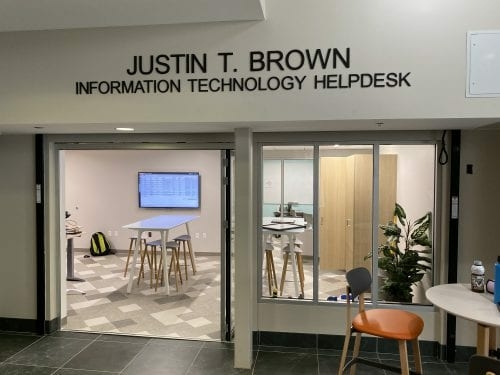 Named in honor of a late Bethlehem Central teacher, the high school’s new student helpdesk, above, is the latest item completed as part of the district’s ongoing $32 million capital project.Bethlehem Central School District