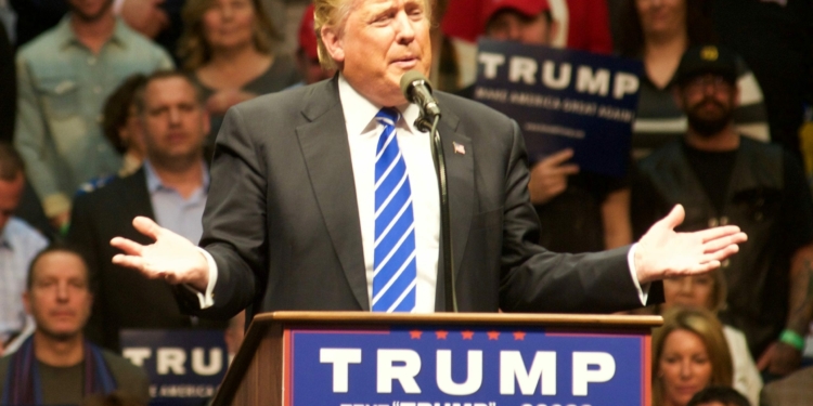 Donald Trump speaks during a campaign stop at the Times Union Center in 2016 (Jim Franco/Spotlight News.com)