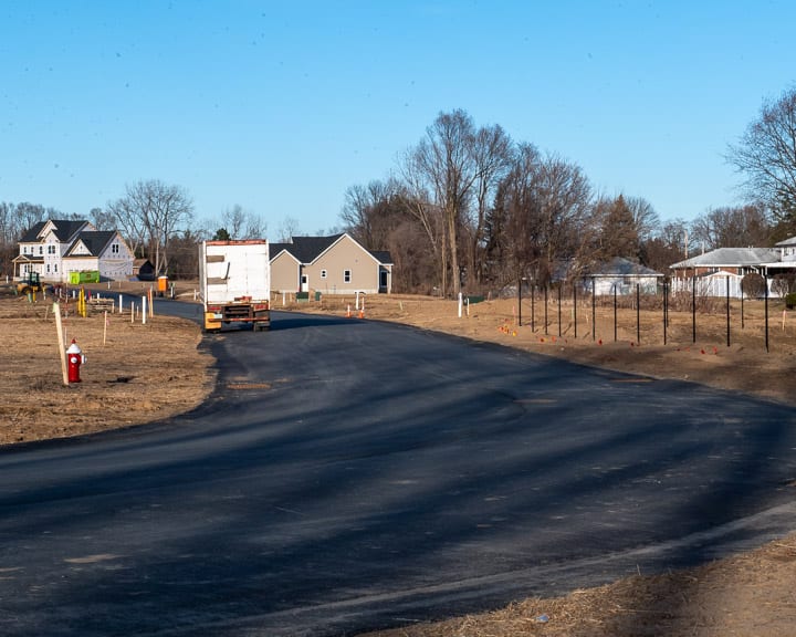 The subdivision on Donna Drive with the homes on Alfred Drive East to the right. (Jim Franco / Spotlight News)