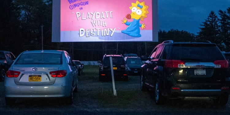 The Jericho Drive-In Theater in Glenmont experienced a large turnout during its May 15 reopening weekend but will continue to operate at 50 percent capacity to maintain social distancing. Jim Franco / Spotlight News
