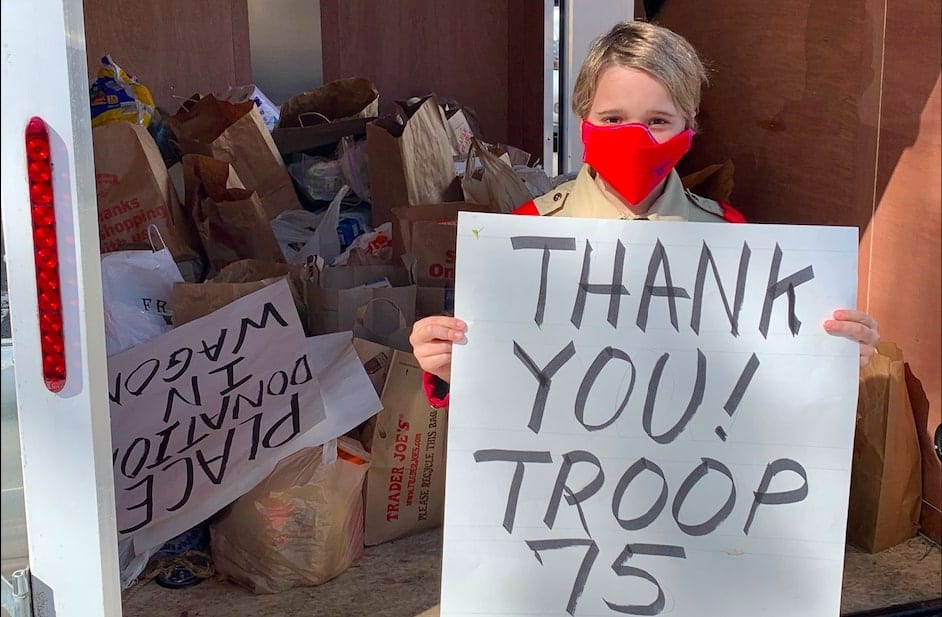 Delmar BSA Troop 75 expressed gratitude to the public's donations for its food drive. Steven Kroll
