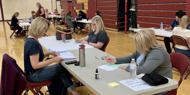 South Colonie officials count ballots on Wednesday, June 17 (Photo provided)