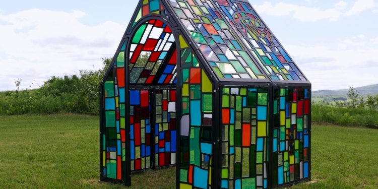 A stained-glass house designed by Brooklyn artist Tom Fruin will serve as the altar for 100 weddings at the Beekman Farm in Sharon Springs on Saturday, June 26.
Photo: Beekman 1802