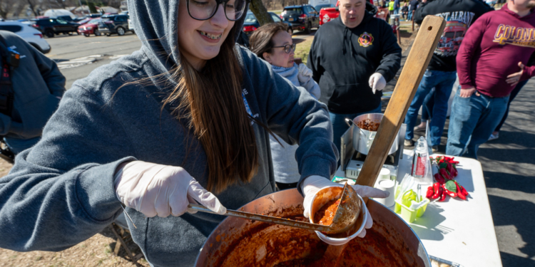 Makenzi Callahan scoops out a cup of chili at the West Albany table during the seventh annual Chili Cook-off sponsored by Colonie High’s iCARE.



Jim Franco/Spotlight News