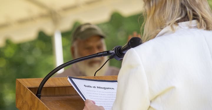 Naturalization Ceremony at Saratoga National Historic Park on July 4.