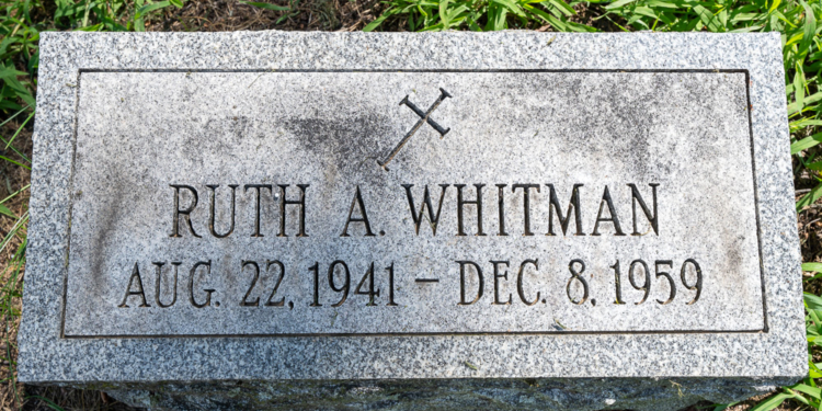 Ruth Whitman's grave at Cavalry Cemetery in Glenmont. (Jim Franco/Spotlight News)
