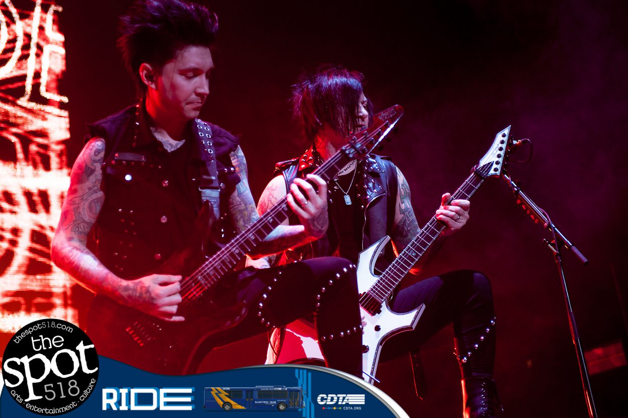 Black Veil Brides performing at Albany's MVP Arena during a stop of the Trinity of Terror tour on Friday, Nov. 18. Photo by Michael Hallisey / The Spot 518