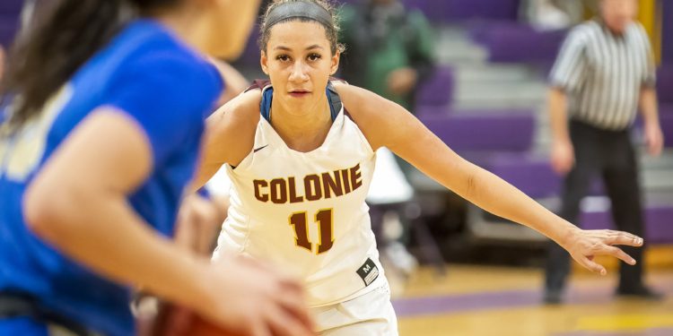 The Colonie Varsity Girls Basketball team took on Webster Schroeder at the Amsterdam Holiday College Showcase on December 28