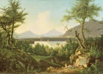 Lake Winnepesaukee
Thomas Cole (1801-1848)
1827 or 1828
Oil on canvas; 25 1/2" x 35 1/4"
signed lower left: T.Cole
Albany Institute of History & Art, Gift of Dorothy Treat Arnold (Mrs. Ledyard)
Cogswell, Jr. 1949.1.4