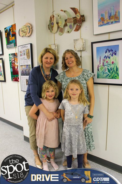 UAG members, Christa Dijstelbergen-Ricci and Rebecca Schoonmaker with their children, Willowmena and Lucia at Art Associates Gallery Inc.